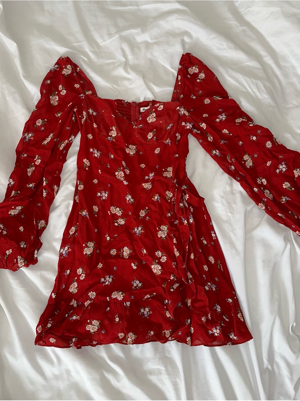 Reformation Red Floral Mini Dress